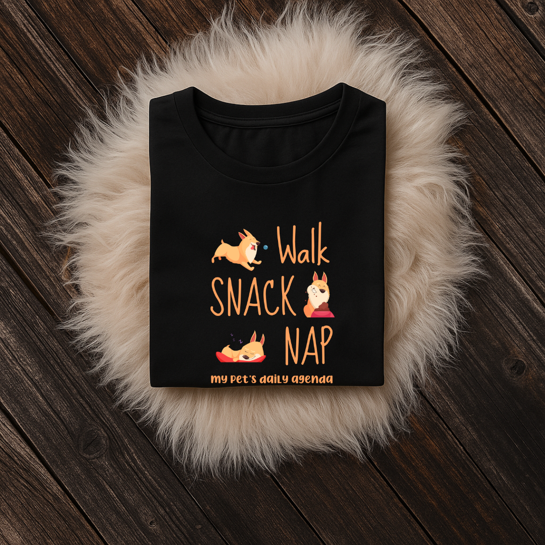 Walk Snack Nap || Minimal Black T-Shirt