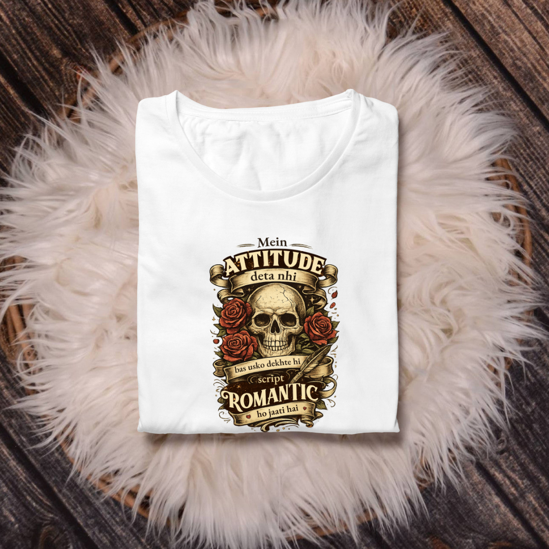 Attitude || Minimal White T-Shirt