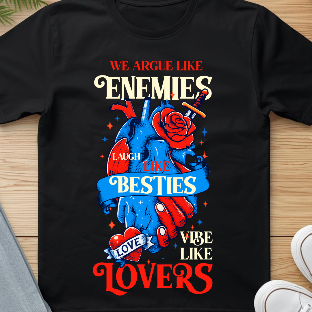 Enemies - Lovers | Minimal Black T-Shirt