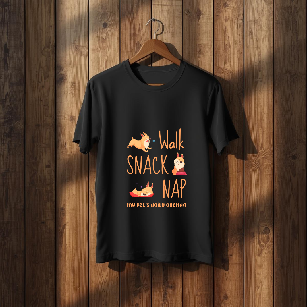 Walk Snack Nap || Minimal Black T-Shirt